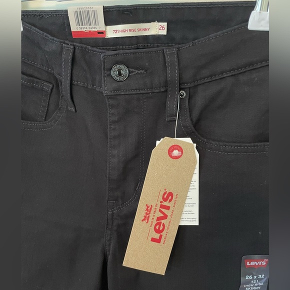 LEVI’S | NWT 721 High Rise Skinny Jeans in Black, Size 26 - Picture 10 of 14
